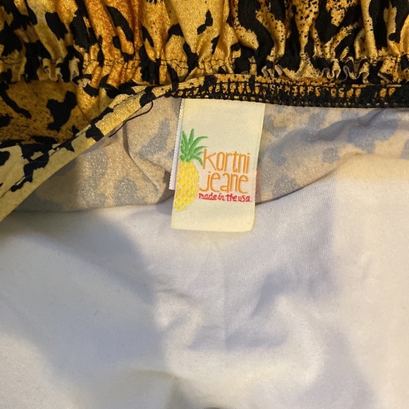 Kortni Jeane L old leopard sweetheart peplum tie neck swim top nwot - Picture 4 of 4